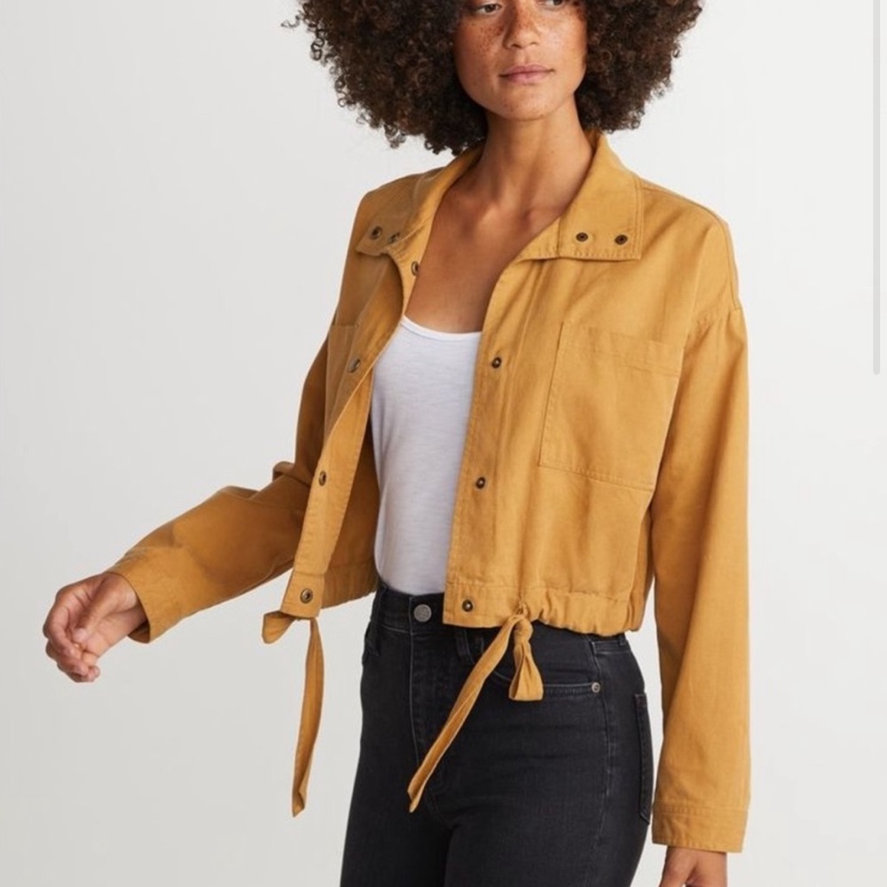 Marine layer cropped brown jacket - size xs
